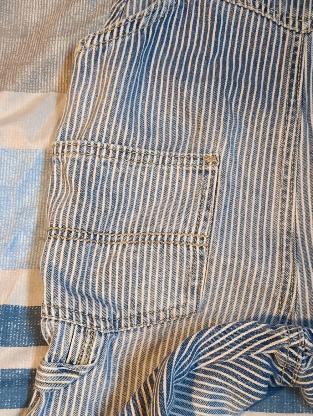 OshKosh B'gosh Toddler Blue and White Striped Relaxed Overalls